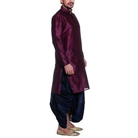 

Royal Men s Silk Blend Dhoti & Kurta Set_Purple