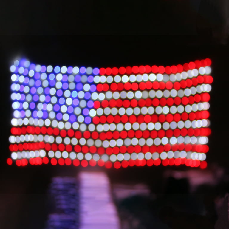 American Flag Lights Net String Light LED 3 x 6.5 FT Outdoor Indoor Hanging  Ornament 