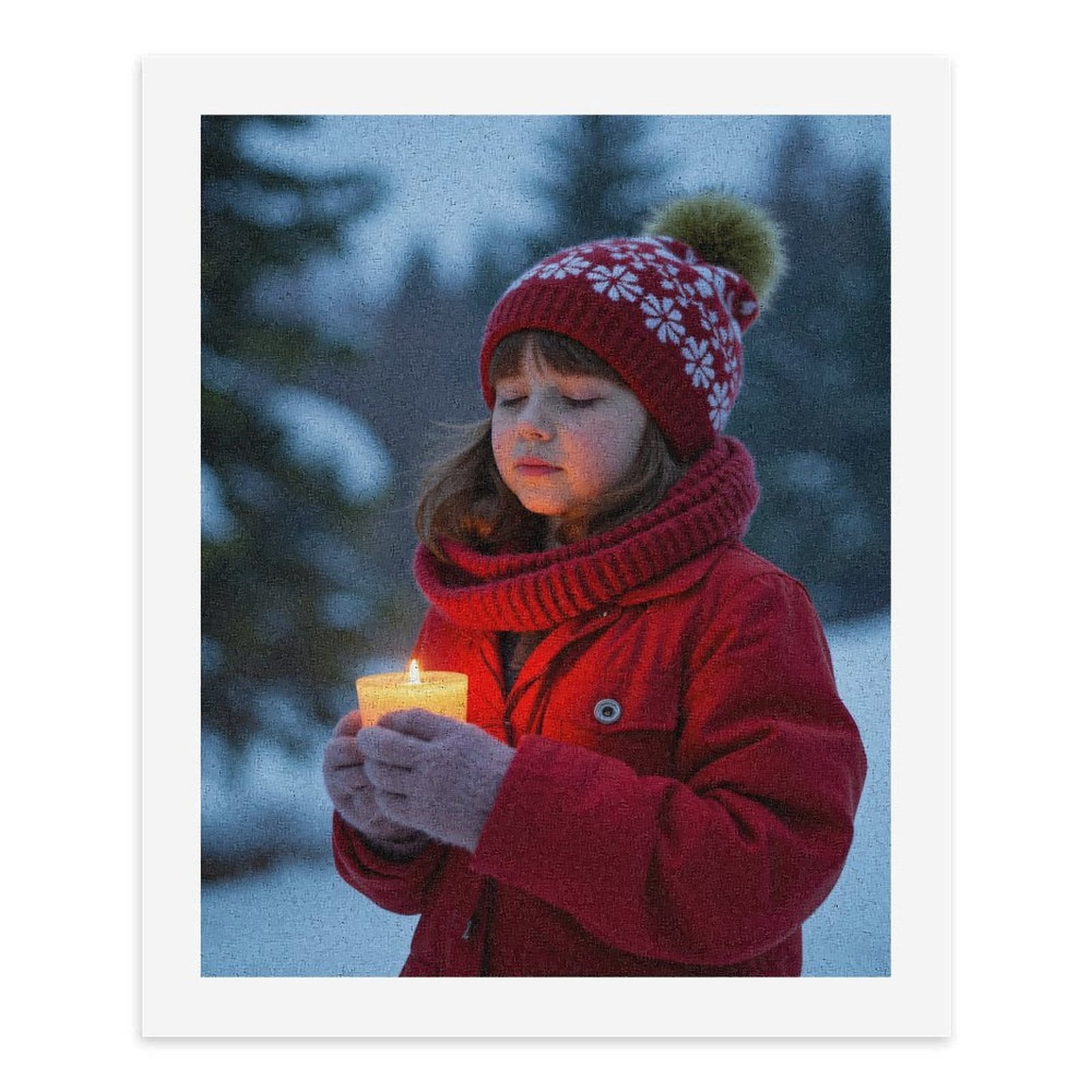 Paint By Numbers Kit for Adults Beginner - DIY Winter Candle Cozy Red Canvas Painting Kits for Adults, Frameless Paint By Number for Adults for Home Wall Decor 16x20 Inch