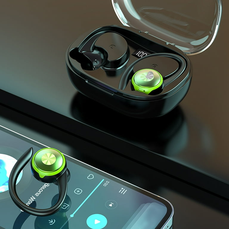 Cyber and Monday Deals 2023 Electronics Deals Bluetooth Earphones V5.3 Intelligent Digital Display Sports Ear Hook High Sound Quality Noise Reduction Call Black Walmart