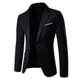 thumbnail image 3 of HEVIRGO 2Pcs/Set Plus Size Men Solid Color Long Sleeve Lapel Slim Button Business Suit, 3 of 10