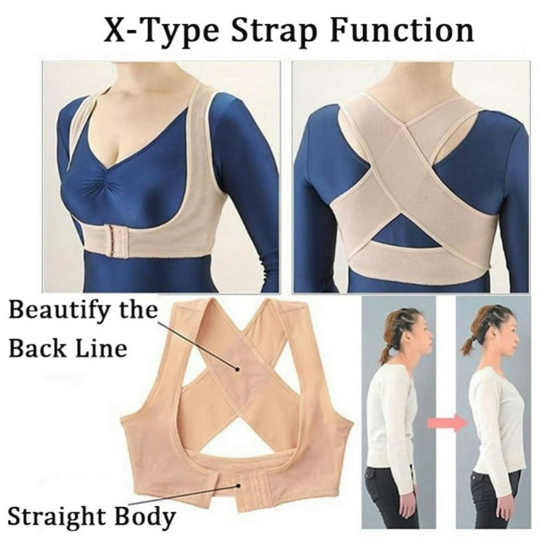 1pc Women's Breast Support Posture Corrector, Back Support Bra, Shaping X  Tie Tank Top Body Shaping Top