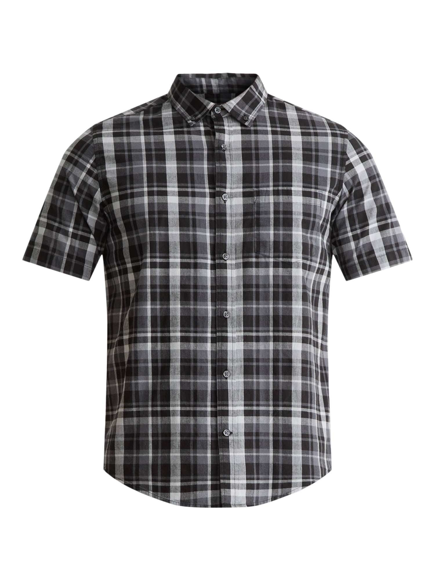 George Men's & Big Men's Classic Fit Short Sleeve Button-Up Poplin Shirt, Sizes S-3XL