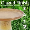 thumbnail image 3 of Sunnydaze Duo-Tone Freestanding Ceramic Outdoor Bird Bath, UV-Resistant Lemon Cognac Finish, 3 of 11
