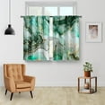 thumbnail image 3 of Green Marble Kitchen Curtains - Abstract Art Country Modern Short Cafe Tier Curtains Decor for Living Dining Room Bathroom Creative Texture Rod Pocket Window Drapes 2 Panels Set 28"x24", 3 of 5