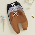 thumbnail image 5 of Okbabeha 3 Pack Baby Boy Pants Toddler Sweatpants Athletic Solid Color Elastic Waist Joggers Leggings, 5 of 7
