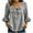 *Gray, variant on VBVC Women's Cotton-Linen Bow Blouse , Ladies' Ruffle 3/4 Sleeve Top , Square Neck Shirts For Women,Army Green,S-2XL