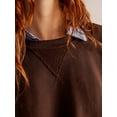 thumbnail image 6 of ZAXARRA Women Sweatshirts, Long Sleeve Crew Neck Solid Loose Hoodie Pullover Casual Tops, 6 of 9