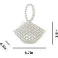 thumbnail image 5 of CAILDANL Amamcy Heart White Beaded Pearl Handbag Purse Vintage Pearl Clutch Pearl Bag Pearl Wrislet Mini Evening Bag for Party Wedding, 5 of 8