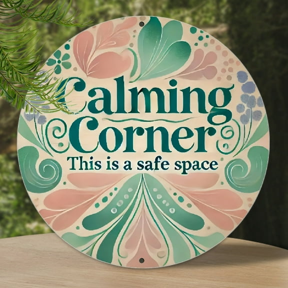1pc 2D, 1pc, Vintage Plaque Wall Art - Calming Corner Sign, 8 x 8 Inch, Wall Decor, Room Decor, Home Decor, Dining Room Decor, Cafe Decor, Garage Decor, Fun Family Room Wall Decor, Wedding, Birthday