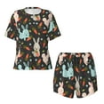 thumbnail image 5 of Wukai Rabbit Is Eating Carrots Women's Pajama Set,Short-Sleeve Top and Shorts with Elastic Waistband and Pockets for Loungewear, Yoga, and Casual Wear-3X-Large, 5 of 8