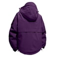 thumbnail image 3 of Wutalume Unisex Solid Color Outdoor Workwear Casual Loose Zipper Pocket Warm Long-Sleeved Jacket, Water-Resistant and Windproof, Ideal for Hiking, Work,Purple M, 3 of 3