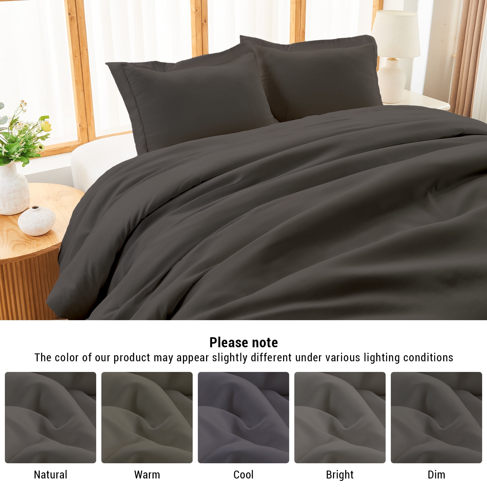Hitime Ultra Soft Full Size Comforter Set 3 Pieces Gentle Down Alternative Bedding 1 Lightweight Comforter and 2 Pillowcases