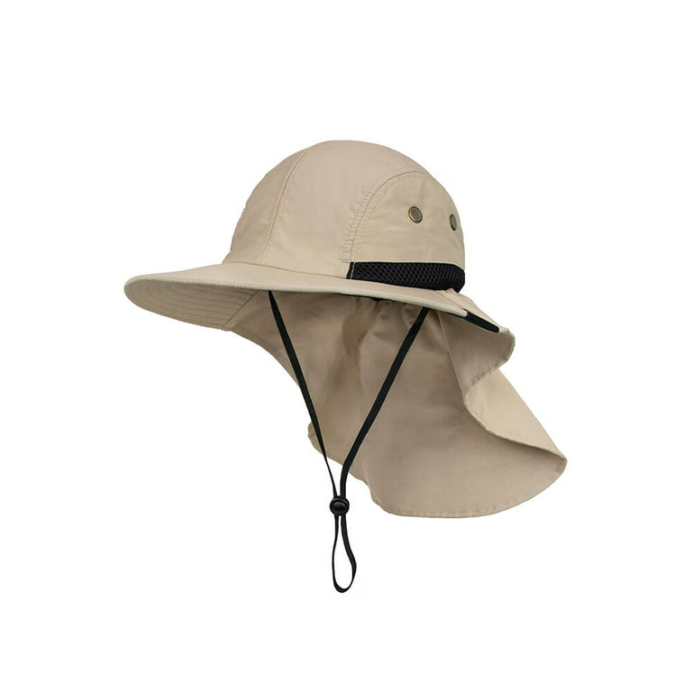 Seekfunning Mens Fishing Hat with Neck Flap for Mensun Hat with Wide Brim for Hiking Safari Hat with Neck Cover for Outdoor Sun Protection Fisherman
