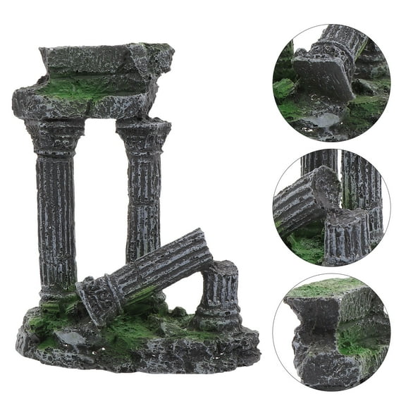 FRCOLOR Resin Roman Column Decoration Fish Tank Accessories Ornament