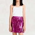 thumbnail image 2 of EnJoCho Girls Shiny Tutu Skirt Kids Metallic Tassel Pleated Min𝗂 Skirts Children Carniva𝗅 Ballet Dance Dress Elastic Waist Tutus, 2 of 4