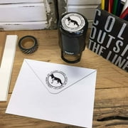 Personalized Round Self-Inking Rubber Stamp - German Shepherd