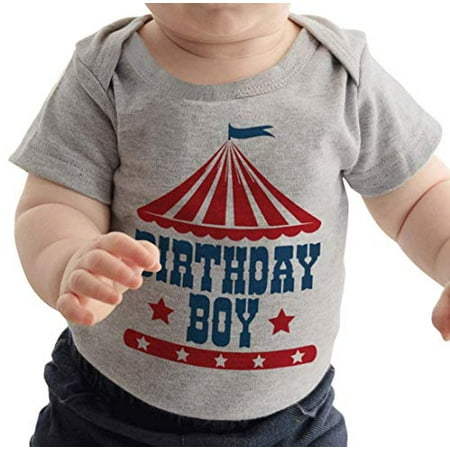 

7 ate 9 Apparel Boy s Birthday Circus Onepiece Grey