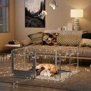 BingoPaw Clear Dog Whelping Box Fence Pet Breed Pen Playpen with Waterproof Pad, 24 H