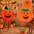 thumbnail image 5 of LEKWK Clearance Pumpkin Costume Adult Halloween Costume with Hat Basket Glasses Earrings and Striped Thigh‑High Socks Cosplay Theme Party Dress up, 5 of 8