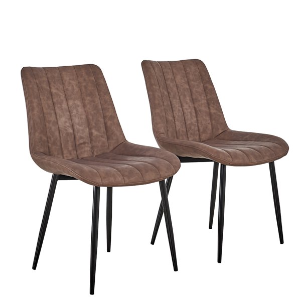 Lowestbest 2Pcs Modern Dining Chair, High Quality PU Leather Armless