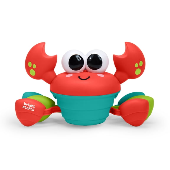 Bright Starts Rockin’ Crawling Crab Interactive Musical Baby Toy, Red, Unisex, Infant