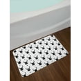 thumbnail image 2 of Deer Bath Mat, Monochrome Animal Silhouettes and Triangles Ornamental Pattern Nature Illustration, Non-Slip Plush Mat Bathroom Kitchen Laundry Room Decor, 29.5 X 17.5 Inches, Black White, Ambesonne, 2 of 2