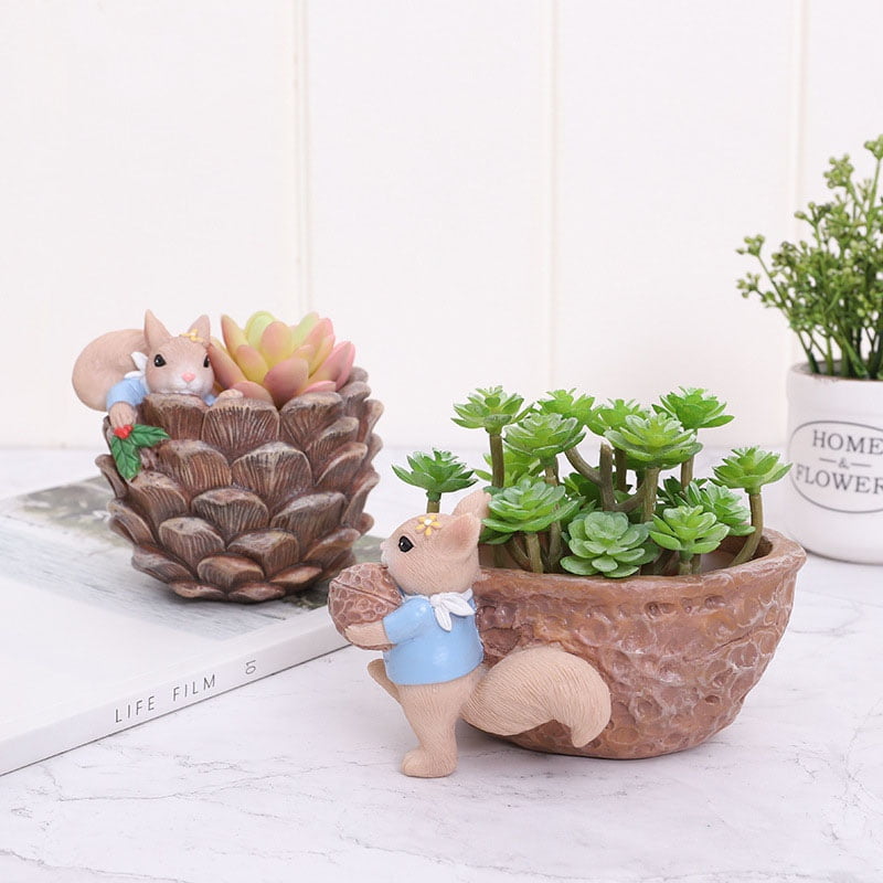 DOITOOL Succulent Planter Plants Flower Pot Resin Flower Pot Basin Plant Container for Home Ornament Mini Landscape Supplies Squarriel DOITOOL Succulent Planter Plants Flower Pot Resin Flower Pot Basin Plant Container for Home Ornament Mini Landscape Supplies Squarriel