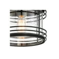 thumbnail image 3 of Possini Euro Design Modern Semi Flush Mount Outdoor Ceiling Light Fixture Black Geometric 11" Clear Seedy Glass for Exterior House Porch Patio Deck, 3 of 7