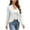 White, variant on Ghalytn Women's Cropped Blazer Ruffled Open Front Long Sleeve Fitted Lightweight Layering Jacket
