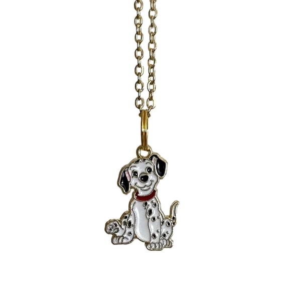 101 Dalmations Necklace Adorable Cartoon Dog Charm Enamel Metal Pendant