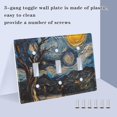 thumbnail image 3 of Yayeee Toggle Light Switch Wall Plate 3-Gang 6.37"x4.48" Decorative Outlet Cover, Swirling Starry Sky, 3 of 7