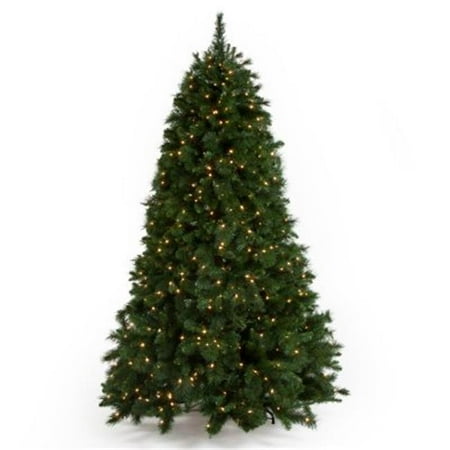 National Tree Pre-Lit 7-1/2' Rocky Ridge Medium Pine Hinged Artificial Christmas Tree with 750 Clear