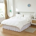 thumbnail image 3 of Wrap Around Bed Skirt Queen King Size, 16 Inch Drop Elastic Ruffled Bed Skirt, Microfiber Polyester Fabric, Fade Resistant, Easy Install Bed Skirting, White, 3 of 6