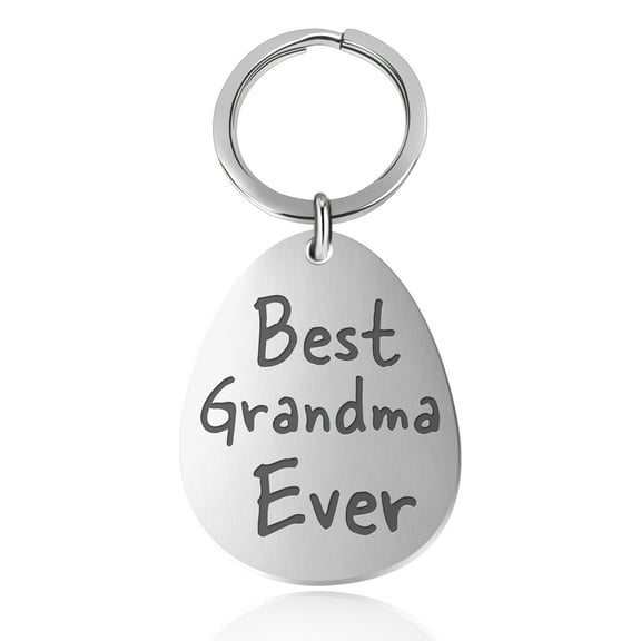 Divoti Mother’s Day Gifts for Grandma Best Grandma Ever Surgical Stainless Steel Pendant Keychain Key Tag