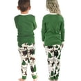 thumbnail image 3 of LazyOne Warm Long-Sleeve PJ Sets for Girls and Boys, Moose Hug Green, Funny Animal Kids' Pajama Sets, 3 of 7