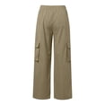 thumbnail image 6 of Afdoent Womens Leggings Ladies High Waisted Casual Wide Leg Womens Cargo Pants Baggy Cargos Pants With Pockets Leggings For Women Running Exercise, 6 of 6