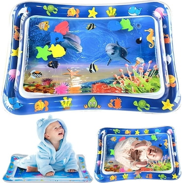 SwFoer Tummy Time Baby Water Mat, Inflatable Infant Toys Baby Playmat Early Sensory Development BPA-Free