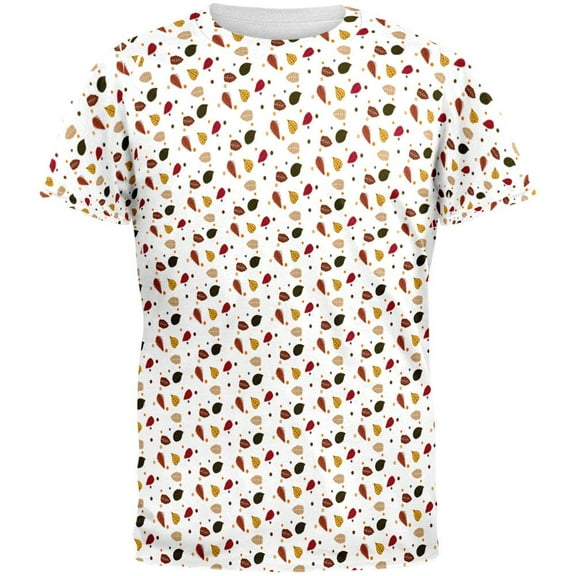 Autumn Leaves Pattern All Over Mens T Shirt Multi 2XL