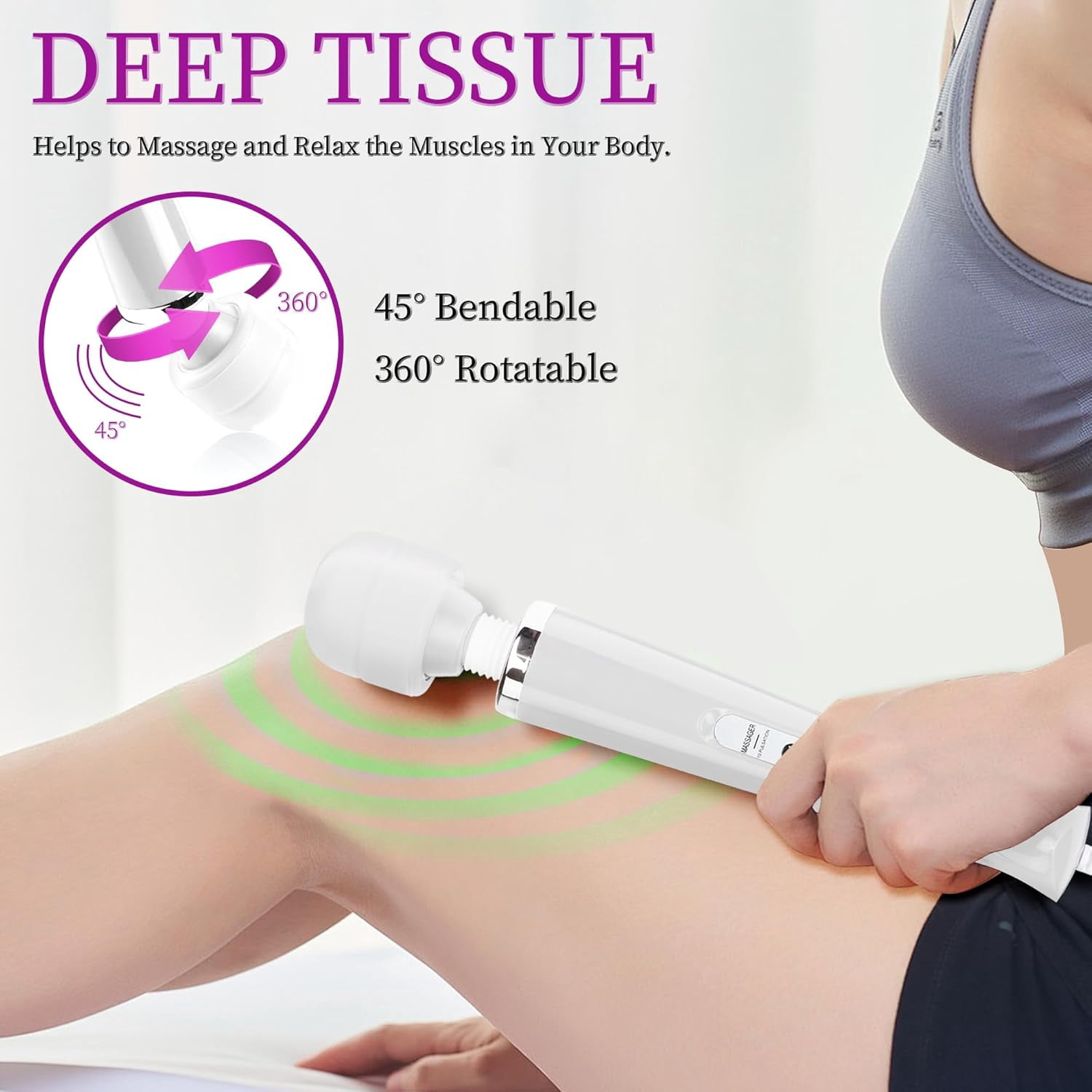 Personal Handheld Massager-Cordless Full Body Massager, Electric Massage Tool for Face Neck Back Shoulder Waist Leg Feet, Portable 10 Mode Massage Machine for Women Men
