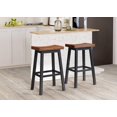 thumbnail image 2 of LuXeo Lakewood 29" Solid Wood Saddle Barstool Walnut Finish Set of 2, 2 of 13
