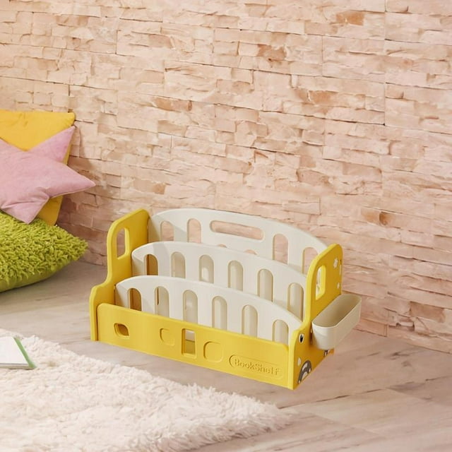 Elodie Kids Book Rack Sturdy for Quick Book Access Kids Bookshelf for Gifts Bedroom Yellow