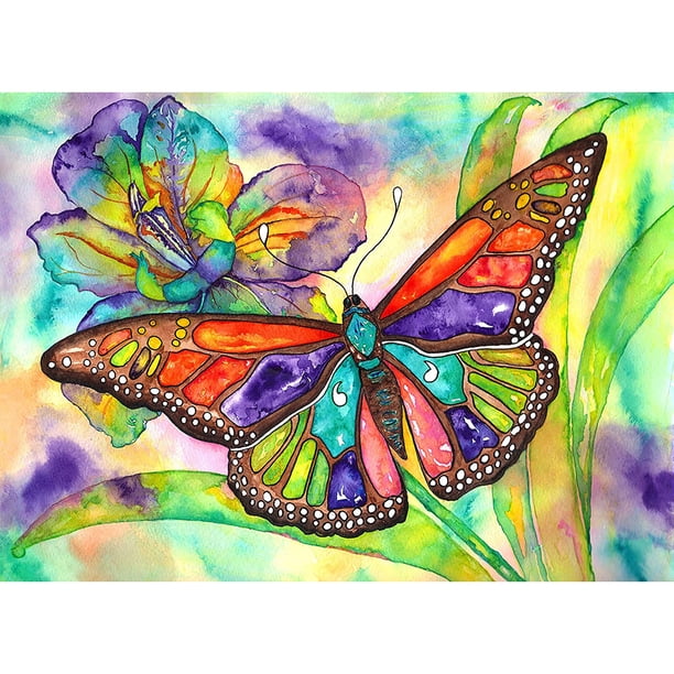 Drill Diamond Painting (DE4704) 5D DIY Full Colorful Butterfly Punto de cruz (B1027) 50x70cm Hugtrwg Para estrenar