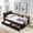 Black, variant on Leumius Corner Twin Size Bed Frame with Storage Headboard and Bookcase,Upholstered Daybed with Two Storage Drawers,LED Lights,Wireless Charging,Beige
