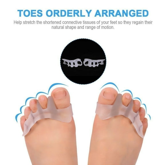 Gel Toe Separator Toe Spacers Toe Stretchers for Men and Women Easy Wear in Shoes, Toe Bunion Relief Toe Straightener(1 Pair)