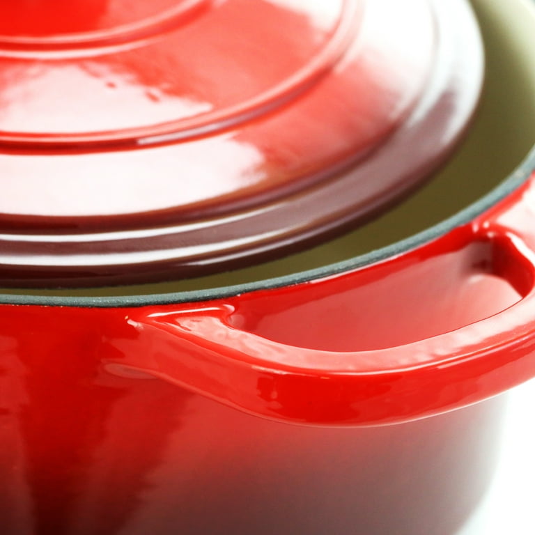 Crock-pot 3 qt Enamel Cast Iron Sauce Pan w/Lid - Gradient Red