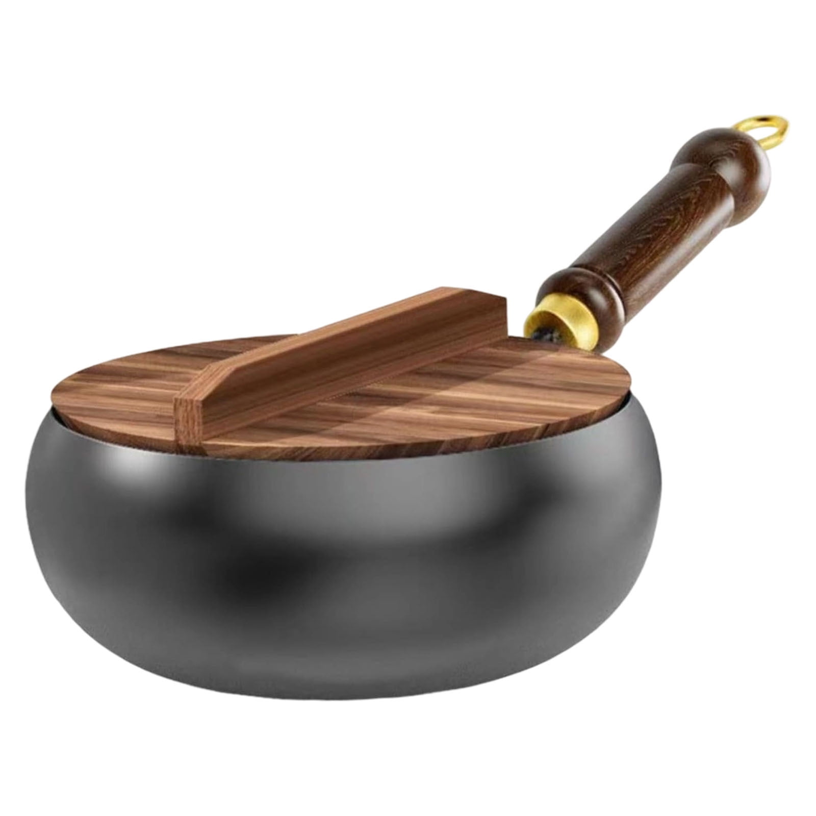 Xecvkr Hand Forged Iron Wok Belly Frying Pan Uncoated Saute Pan Traditional Non Stick Cookware for Stir Frying Searing Deep Cooking Home Chef