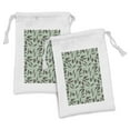 thumbnail image 1 of Harvest Fabric Pouch Set of 2, Agriculture Olive Tree Branches Earth Tones Italian Cuisine Organic, Small Drawstring Bag for Toiletries Masks and Favors, 9" x 6", Brown and Almond Green, by Ambesonne, 1 of 2