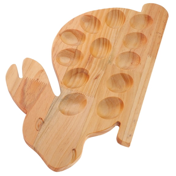 FOMIYES Beige Wooden Easter Bunny Deviled Platter with Multiple Compartments
