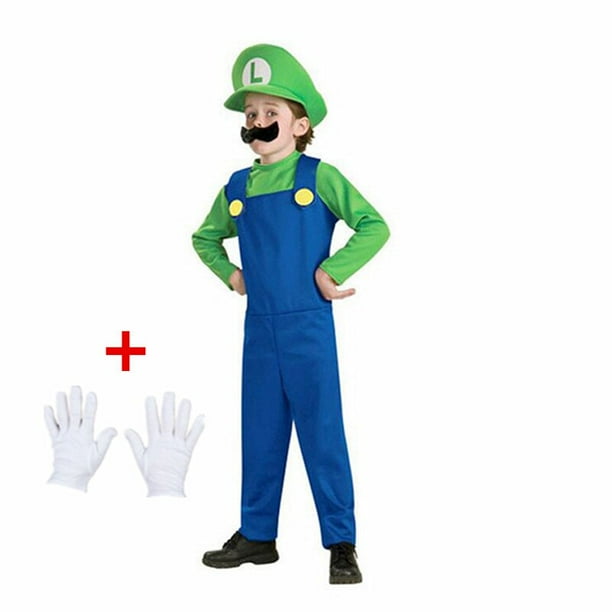 Disfraces divertidos de Anime para niños, disfraz de Super Mari, Luigi, Brother, mono de Cosplay de fantasía para niños